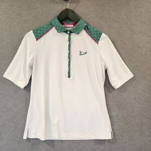 Fairway & Greene Ladies‎ Golf Polo Shirt M Performance Athletic White Green